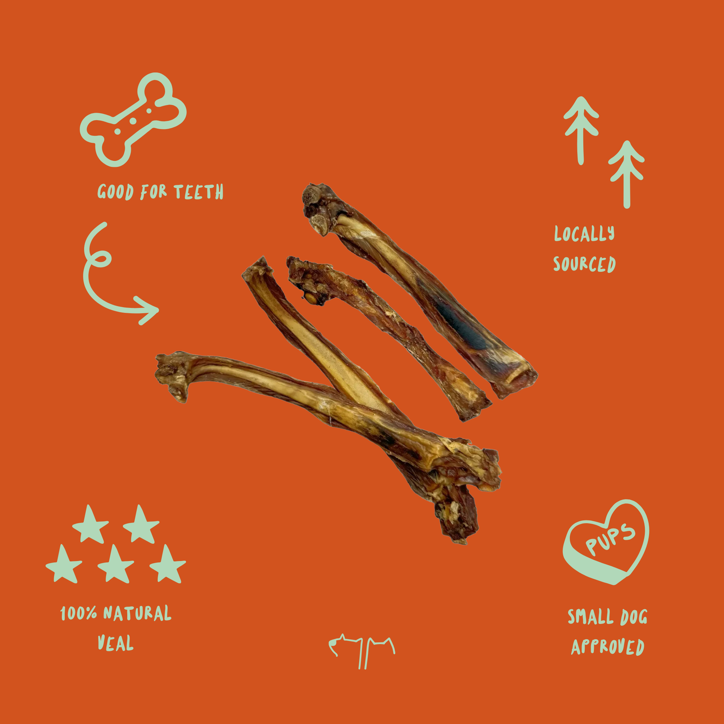 Tender veal spare ribs for dogs, natural air-dried bone chew packed with flavour and nutrients