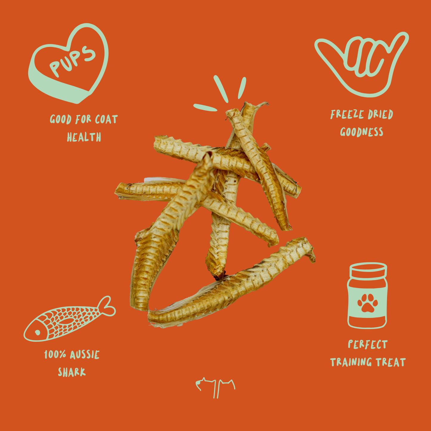 Natural Australian shark cartilage for dogs, rich in glucosamine and joint-supporting nutrients