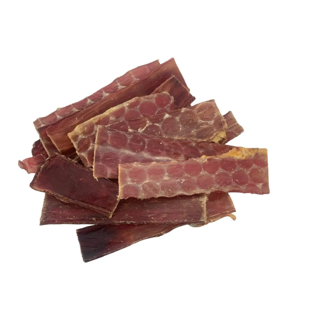 Natural Australian beef jerky for dogs, air-dried for a healthy, high-protein chew treat