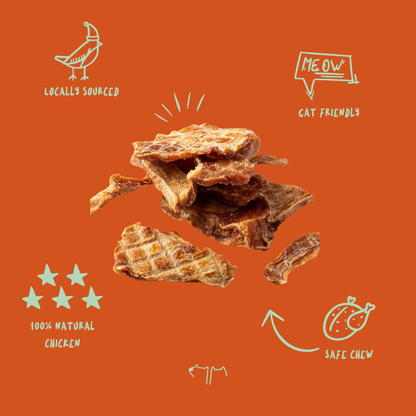Feline Chicken breast crisps natural protein treat made specifically for cats
